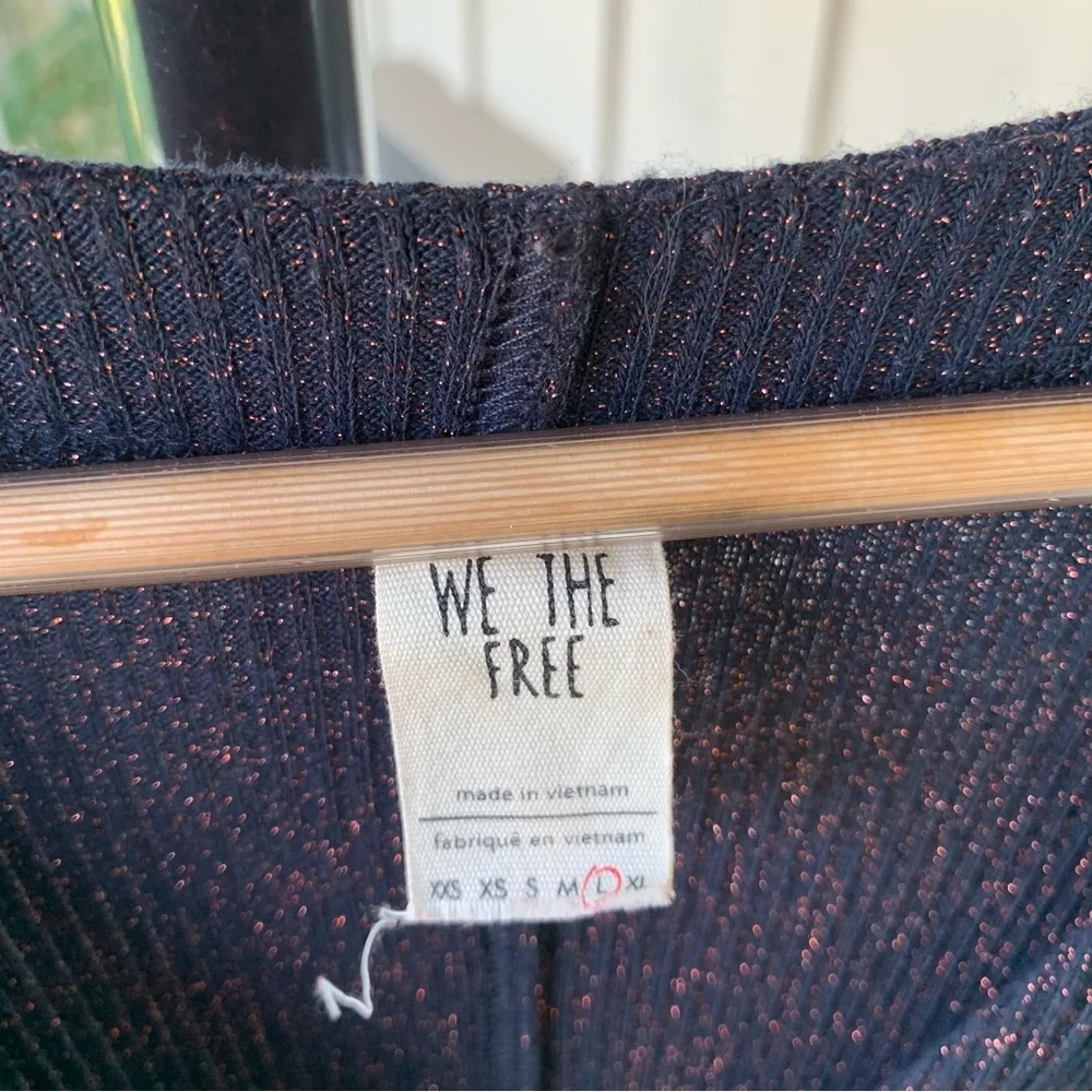 Free People Sparkle Long Button Knit Cardigan Sweater Women’s Large